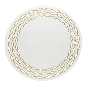 Lugar Americano Olea Branco com Bordado Dourado 40 cm