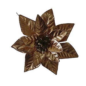 Enfeite Bico Papagaio Gold Rose 15cm Natal