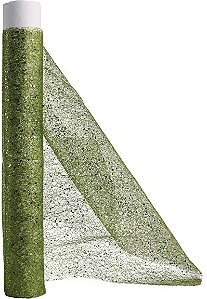 Enfeite Tela Verde Lantejoula PP 24cm c/ 5M Natal