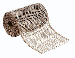 Enfeite Tela Decorativa Sisal Flocos 15cm c/ 5M Natal