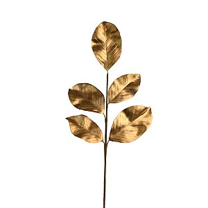 Natal Galho Folhas Douradas (5 folhas) 65cm