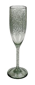 Taça Champagne Acrílico Verde Bolhas 296ml