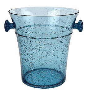 Champanheira Acrílico Azul com Bolhas