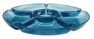 Petisqueira Acrílico Azul Bolhas 32,5cm