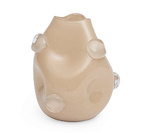 Vaso Decorativo de Vidro Bolha Bege P