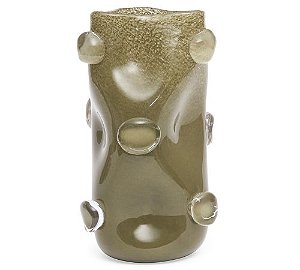 Vaso Decorativo de Vidro Bolha Verde