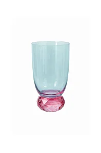 Taça de Vidro Rosa e Azul 460ml
