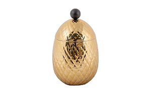 Balde para Gelo Inox Abacaxi Dourado