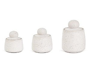 Kit Potes de Cerâmica Brancos