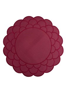 Kit 2 Lugares Jogo Americano Flor Bordô