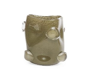 Vaso Decorativo em Vidro Bolha Verde M
