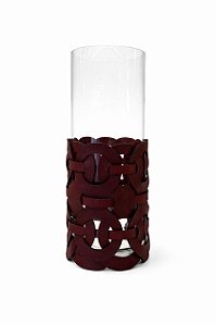 Vaso Trelica Couro Sintético P Vinho