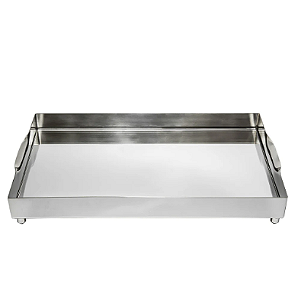 Bandeja Inox Galeria Lisa Retangular C/Fundo Espelho St James