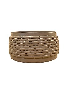 Pote Trançado Couro Legitimo 20cm Kakhi G