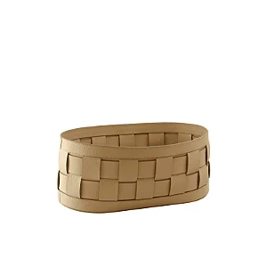 Cesto Tramado Couro Legítimo Off White