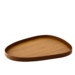 Bandeja Orgânica de Madeira e Couro Holz Castanho