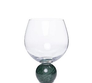 Jogo 2 Taças Cristal com Base Marmore Verde