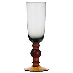 Jogo 2 Taças Champanhe Vidro Fumê e Caramelo 150ml