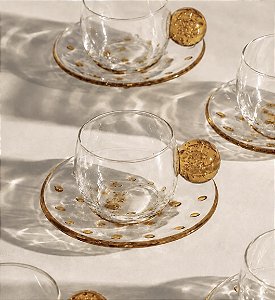 Conjunto 6 Xícaras de Café Âmbar Vidro