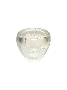 Vaso Murano Vetra Jateado Transparente P 10x10 cm