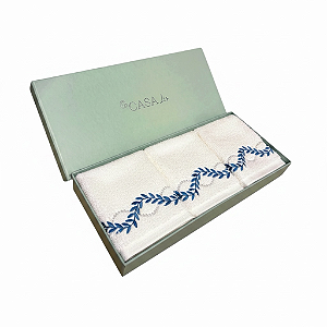 Set Toalha Lavabo Ravelle Azul c/3