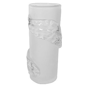 Vaso Vidro Tubo com Aplicação Transparente Fosco 30,5cm 14d