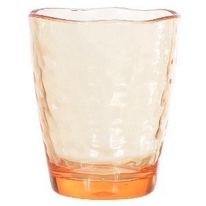 Copo Acrílico Martelado Laranja 410ml 10,9alt x 9d