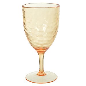 Taça Acrílico Martelado Laranja 400ml 19,5X9cm