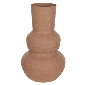 Vaso Metal Texturizado Orgânico Marrom 20,5cm 12d