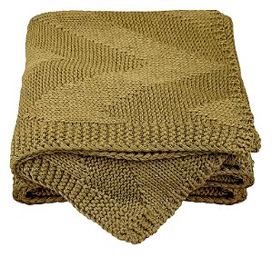 Manta Tricô Linho 1,80x0,90 Dourado
