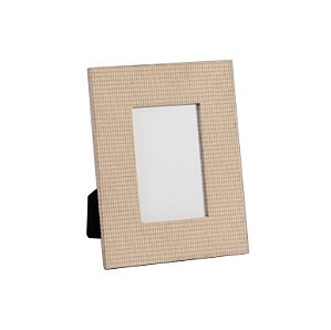 Porta Retrato Bege Veludo MDF 18,5x23 cm