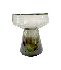 Mesa Vidro Pirâmide Degradê Esverdeada 39x39x45cm