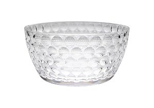 Saladeira Bowl Acrílico Círculos Transparente 25,3x25,3x12cm