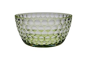 Saladeira Bowl Acrílico Círculos Verde 25,3x25,3x12cm