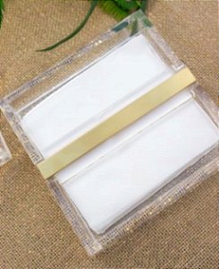 Porta Guardanapo G Oro Acrílico 6mm 20x20x4cm