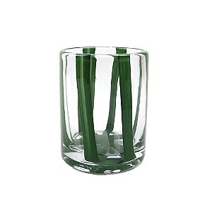 Conj 6 Copos Vidro Faixas Verdes 280ml KJ0037
