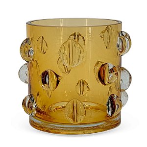 Vaso Âmbar com Relevos 17x16 cm OD0231