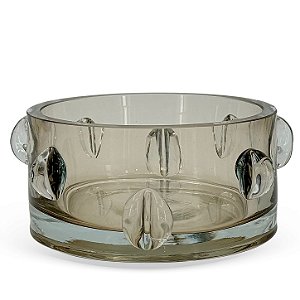 Vaso Fumê Transparência com Relevos 9x20 cm OD0232