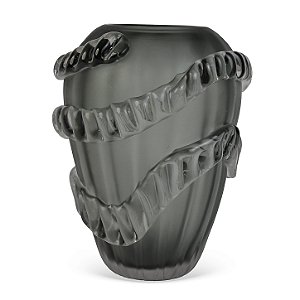 Vaso Vidro Fume Relevo (25Ax19D cm) OE0082
