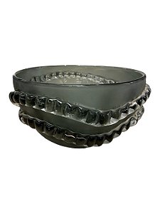 Centro de Mesa Vidro Fumê 16Ax29D cm com Relevo OE0083