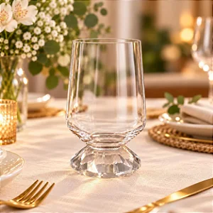 Cj 6 Copos Cristal Base Diamante Transparente 550ml BJ0098