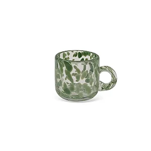 Conj 4 Xícaras Café Murano Mesclado Transparente e Verde 76ml