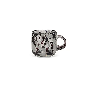 Conj 4 Xícaras Café Murano Mesclado Marrom e Branco 76ml
