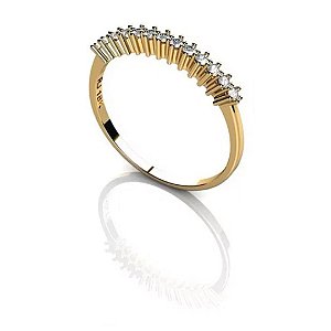 Anel de Ouro Linha com Pedras