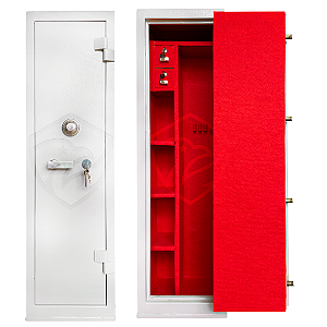 Cofre 140x40x34 Segredo Mecânico branco c/ vermelho