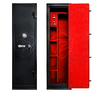 Cofre 140x40x34 Segredo Mecânico preto c/ vermelho