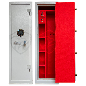 Cofre 140x40x34 segredo eletrônico cinza c/vermelho
