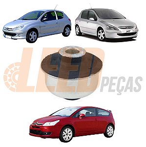 Bucha Traseira Bandeja Dianteira Peugeot 206 2001 2002 2003 2004 2005 2006 2007 2008 2009 Peugeot 307 2003 2004 2005 2006 2007 2008 2009 Citroen C4 2004 2005 2006 2007 2008 2009 2010