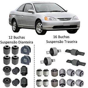 Kit Buchas Suspensão Dianteira Traseira Civic 1996 - 2000