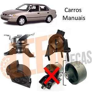 Kit Coxim Traseiro Dianteiro Motor Corolla 1993 1997 Manual